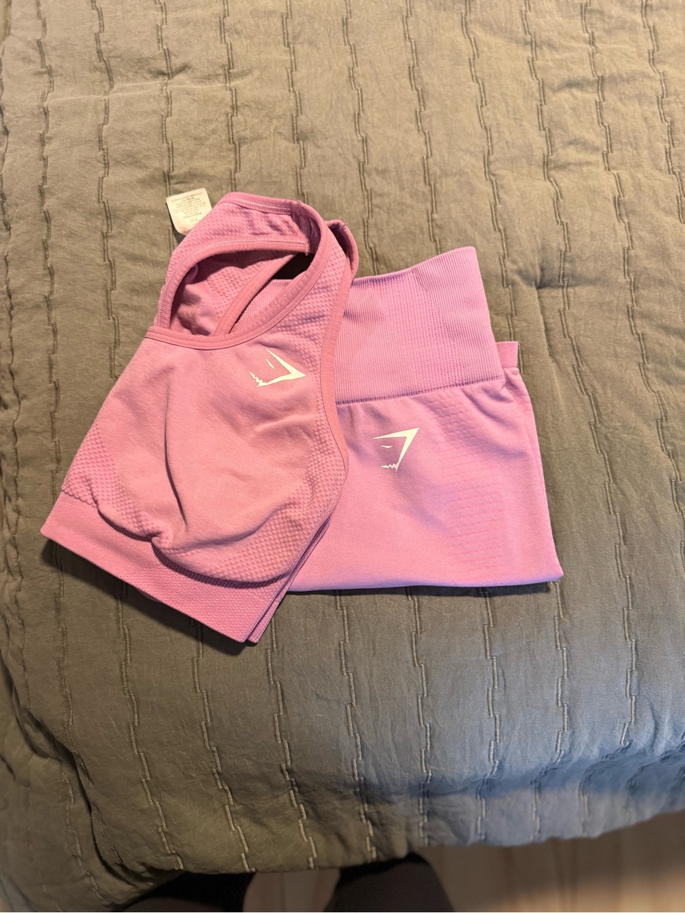 Gymshark Pink Seamless Active Crop Top & Shorts Set